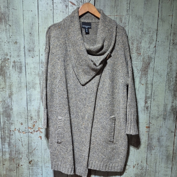 Cynthia Rowley Taupe Wool Blend Cardigan - Picture 1 of 7